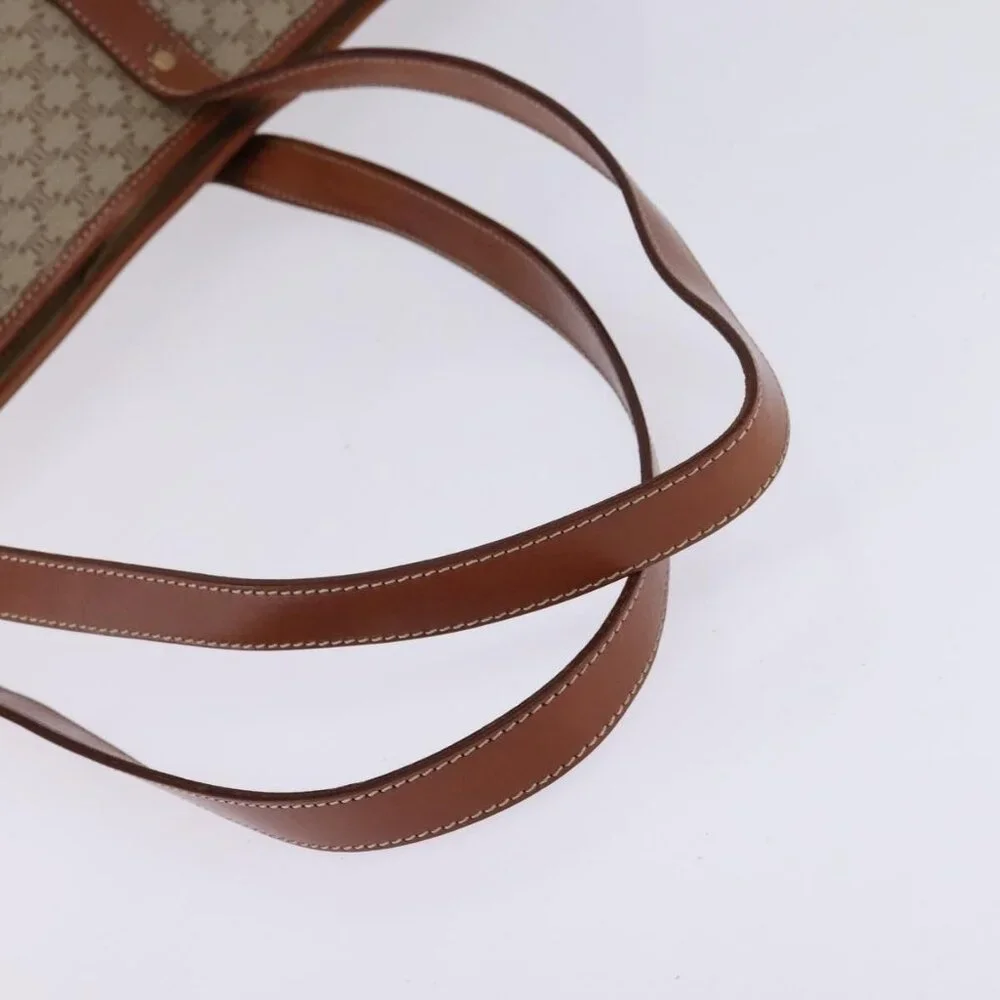 Authentic CELINE Macadam Canvas Shoulder Bag PVC Beige Gold - Picture 14 of 16